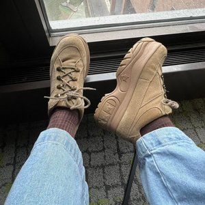NAKED WOLFE TAN PLATFORM SHOES